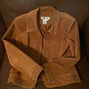 Suede Coldwater Creek jacket with embellishments